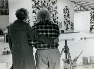 Francis with his stepmother, Virginia Francis, in Broadway studio, Santa Monica. (Photo by Kurt Blum, Praz, Switzerland.)