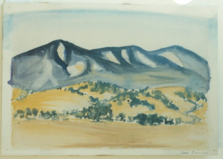 <em>California Hills</em>, 1945, watercolor on paper, 8 1/4 x 12 1/4 in.