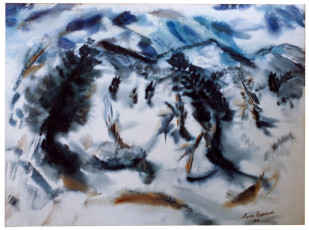 <em>Abstraction No. 1 (Winter)</em>, 1946, watercolor on paper, 22 3/4 x 32 in.